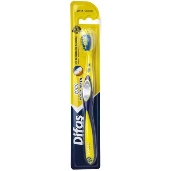 BROSSE A DENTS Love  Medium BLEU-JAUNE DIFAS 

