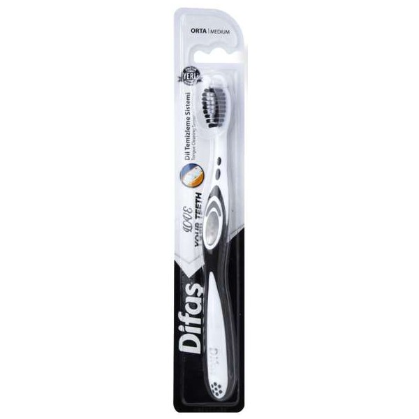 BROSSE A DENTS Love  Medium BLANC-NOIR DIFAS 
