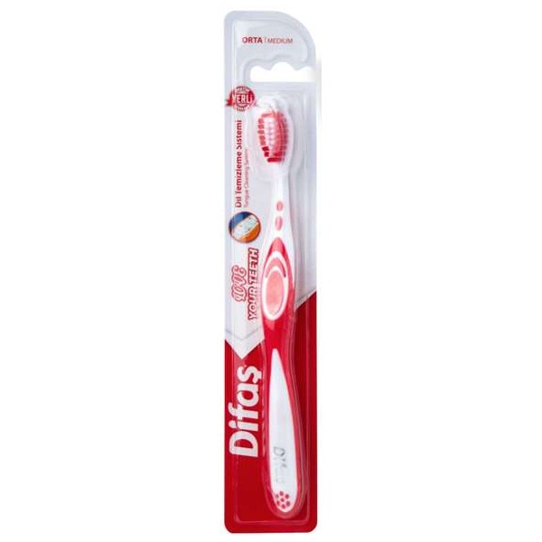 BROSSE A DENTS Love Medium BLANC-ROUGE DIFAS 
