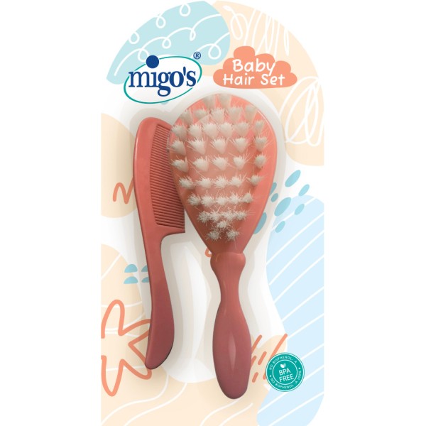 PACK PEIGNE+BROSSE CHEVEUX BEBE MIGOS -1-