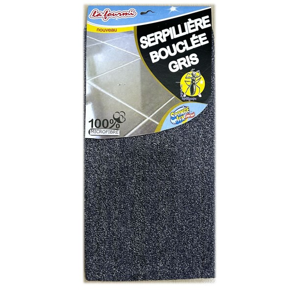 SERPILLIERE MICROFIBRE BOUCLEE GRIS -1-