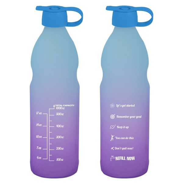 BOUTEILLE A EAU BI-COLORE 1 L BLUE HEREVIN