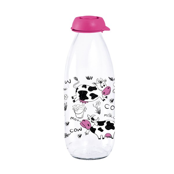 BOUTEILLE LAIT 1 L Dark Pink-Cow & Milk HEREVIN