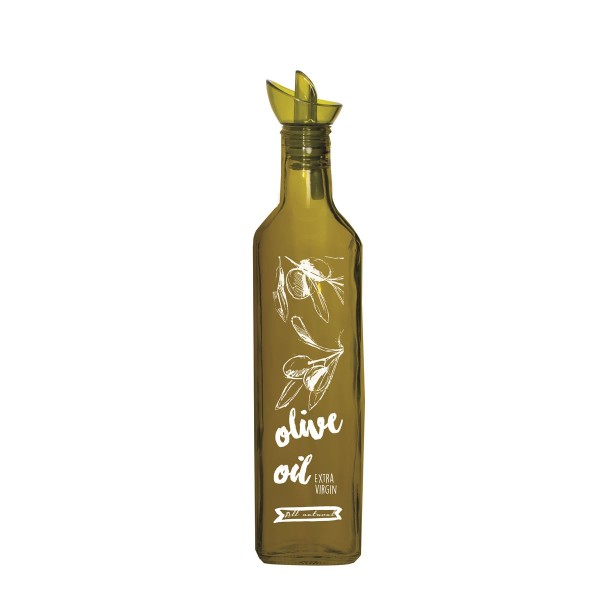 BOUTEILLE HUILE CARRE 500ML VERT. IMP. OLIVE OIL HEREVIN