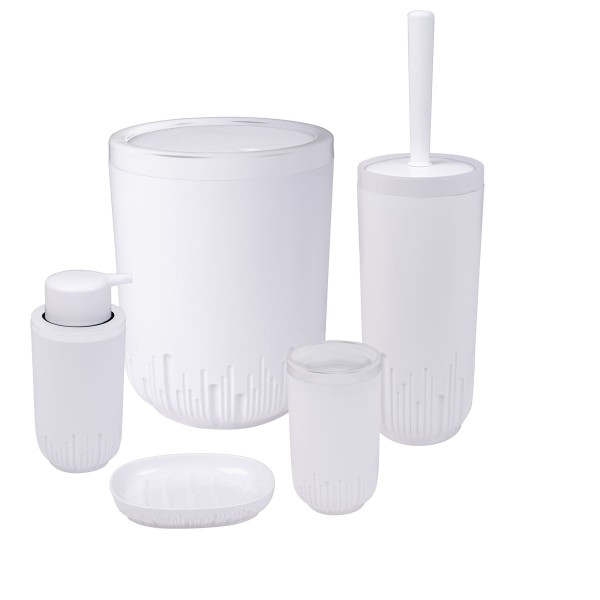 KIT SALLE DE BAIN BLANC 5PCS HEREVIN