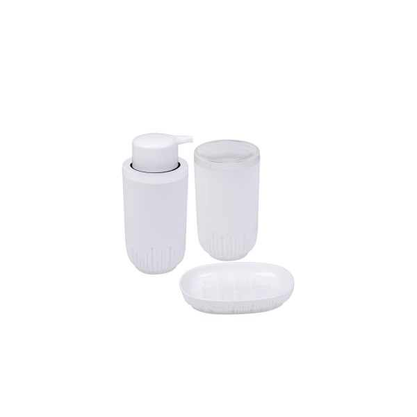 KIT SALLE DE BAIN BLANC 3PCS HEREVIN