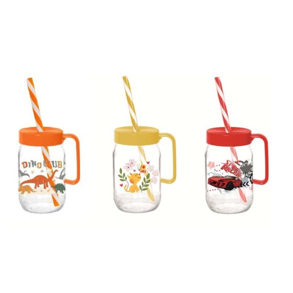 MUG A/C COUVERCLE+PAILLE 370 ML HEREVIN
