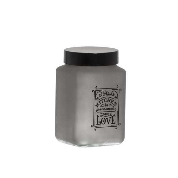 BOCAL CARRE 1.5L DECORE LOVE-GRIS HEREVIN
