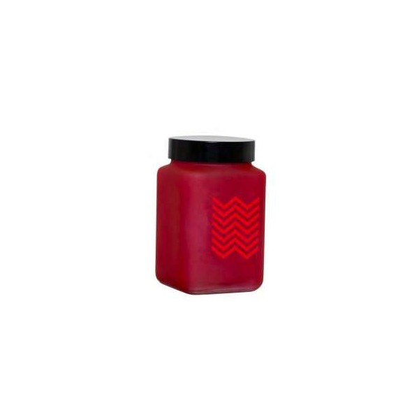 BOCAL CARRE 1.5L DECORE ZIGZAG-ROUGE HEREVIN