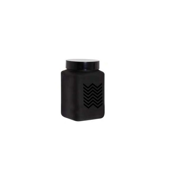 BOCAL CARRE 1.5L DECORE ZIGZAG-NOIR HEREVIN