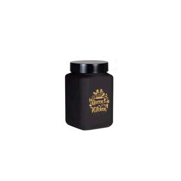 BOCAL CARRE 1.5L DECORE QUEEN-NOIR HEREVIN