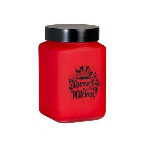 BOCAL CARRE 1.5L DECORE QUEEN-ROUGE HEREVIN