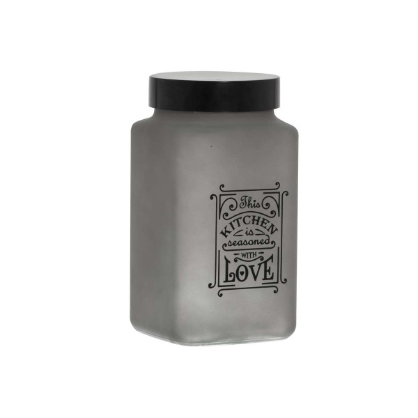 BOCAL CARRE 2L DECORE LOVE-GRIS HEREVIN