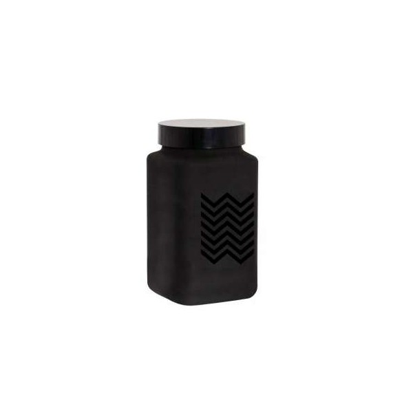 BOCAL CARRE 2L DECORE ZIGZAG-NOIR HEREVIN