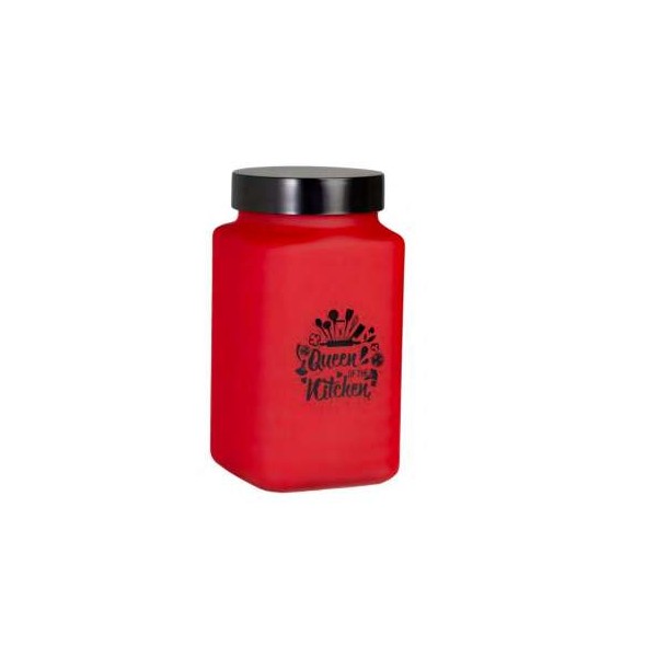 BOCAL CARRE 2L DECORE QUEEN-ROUGE HEREVIN